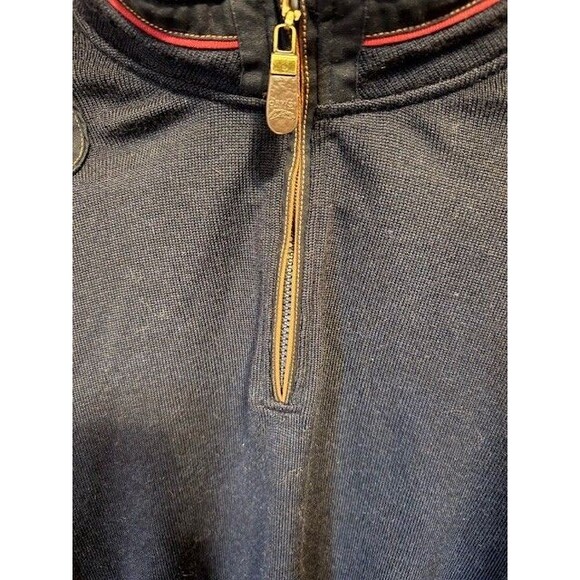 ORVIS 1/4 ZIP 100% MERINO WOOL Upton Navy Sweater Men’s Size XL Elbow Patches - Picture 4 of 13